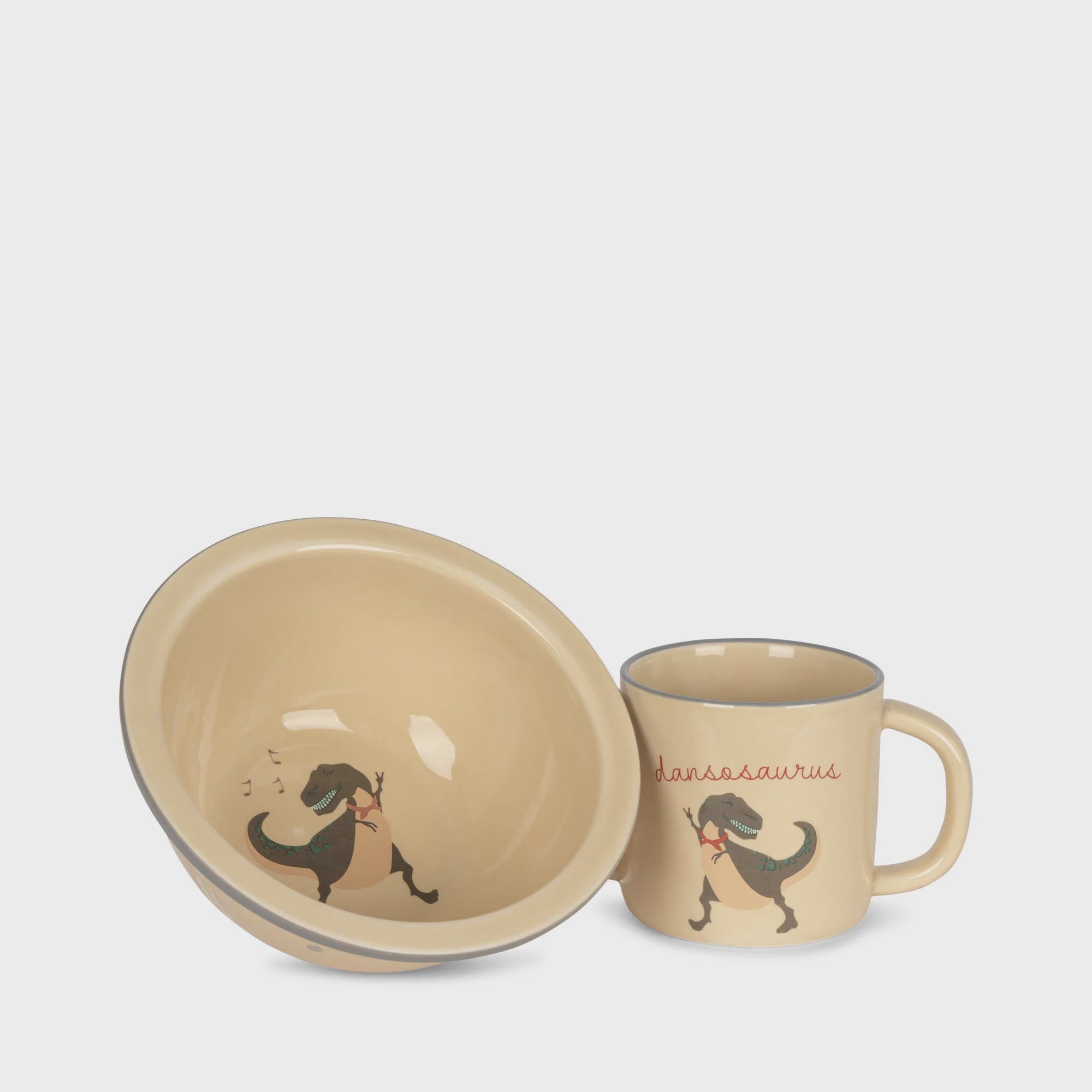 Ceramic Bowl & Cup - dansosaurus | KONGES SLØJD